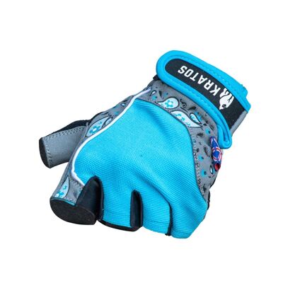 KRATOS - Gants de vélo demi-doigts bleus adaptés aux femmes