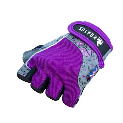KRATOS - Gants de vélo demi-doigts violets adaptés aux femmes