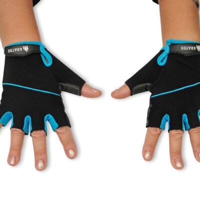 KRATOS- Guantes de gimnasia azules de medio dedo adecuados para hombres y mujeres