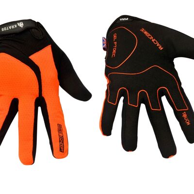KRATOS Enduro Orange Full Finger Gloves For Women & Men | Anti-Slip | Touchscreen