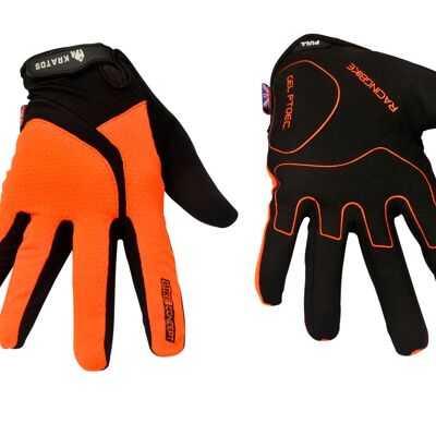 KRATOS Enduro Orange Vollfinger-Handschuhe für Damen & Herren | Rutschfest | Berührungssensitiver Bildschirm