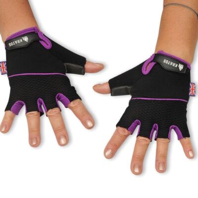 KRATOS- Gants de gymnastique demi-doigts violets adaptés aux hommes et aux femmes