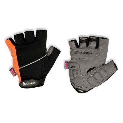 KRATOS-Orange Half Finger Gel Padded Atmungsaktive Fahrradhandschuhe