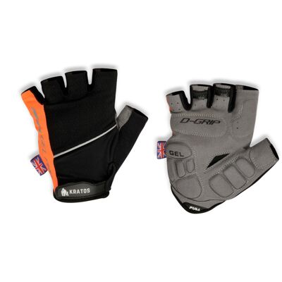 KRATOS- Orange Half Finger Gel Padded Breathable Cycling Gloves