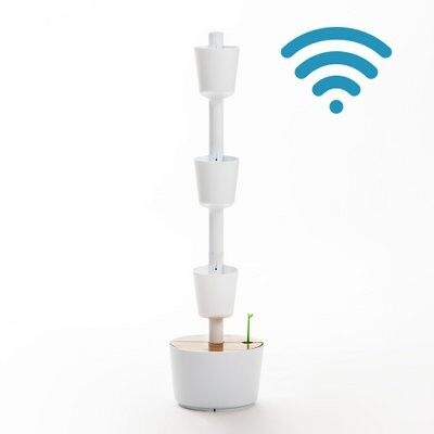 Jardinière verticale avec arrosage automatique intelligent ; blanc; 3 pots