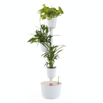 Jardinière verticale avec arrosage automatique intelligent ; blanc; 3 pots 5