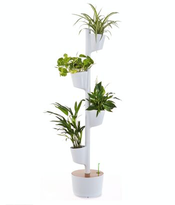 Jardinière verticale avec arrosage automatique intelligent ; blanc; 4 pots 2