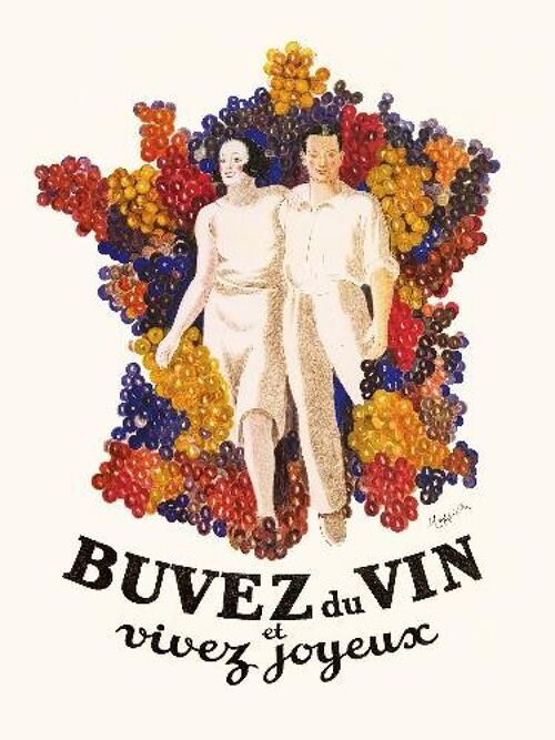 Buvez du vin et vivez joyeux ! - 30x40