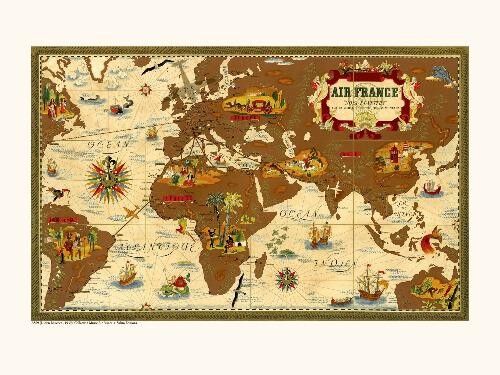 Air France / MAPPEMONDE Nova und Vetera A569 Poster