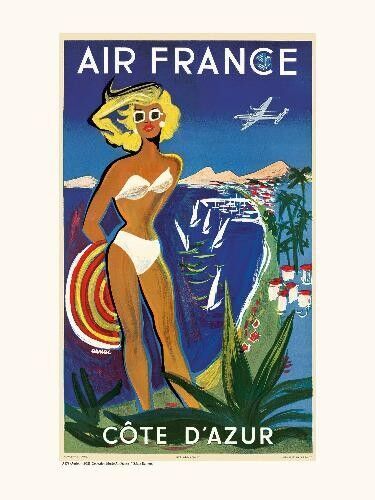 Poster A178 di Air France / Costa Azzurra (Baigneuse).