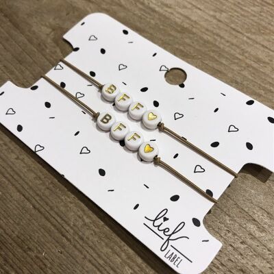 Armbandjes beige BFF & BFF