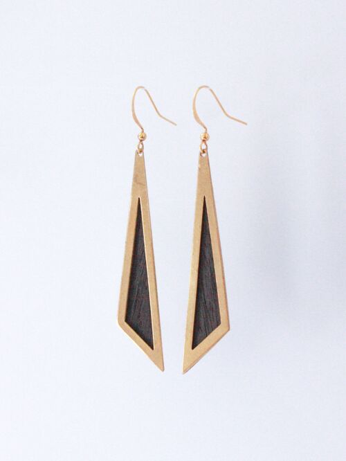 Boucles d'oreilles Sierra triangle en ébène