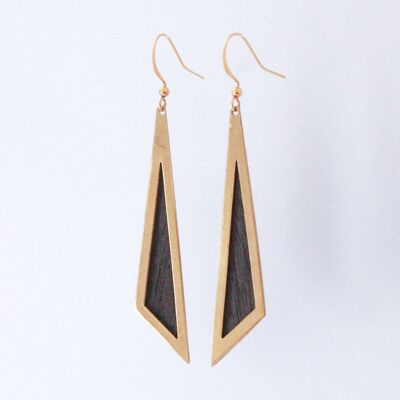 Boucles d'oreilles Sierra triangle en ébène