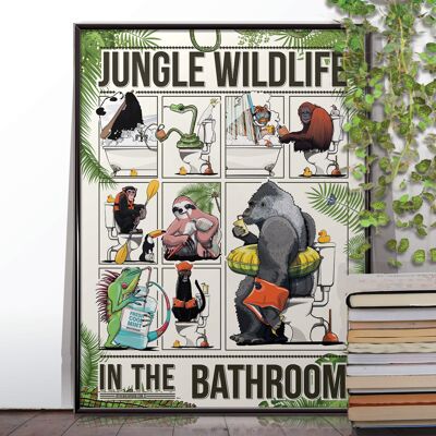 Animali della giungla in bagno
