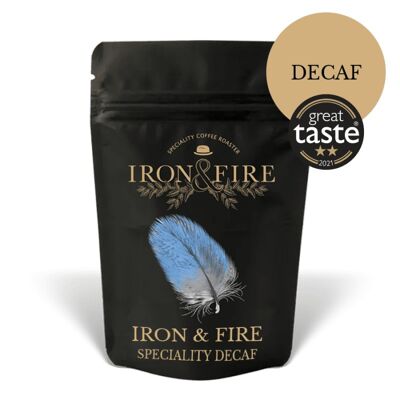 Iron & Fire DECAF coffee beans | smooth, chocolate, cashew, hazelnut - Cafetiere / French press grind / SKU104