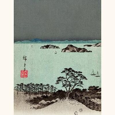 Hiroshige 8 vistas de Kanagawa 1/3 - 24x30