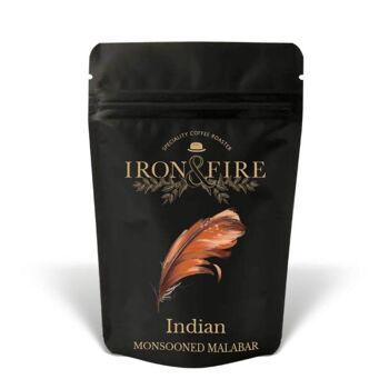 Grains de café d'origine unique Malabar AA de la mousson indienne | intense, whisky, chêne fumé - Espresso mouture / SKU226 1