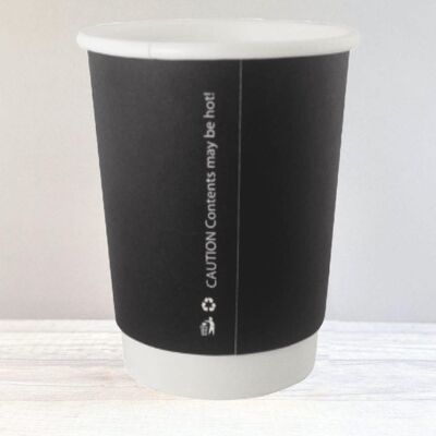 Recycled Takeaway Cups with Lid – Black / SKU320