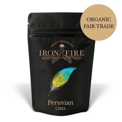 Peruvian Lima Fair trade organic Speciality Coffee beans | sweet, toffee, chocolate, lemon TRADE - Cafetiere / french press grind / SKU398