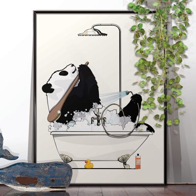 Panda dans le bain