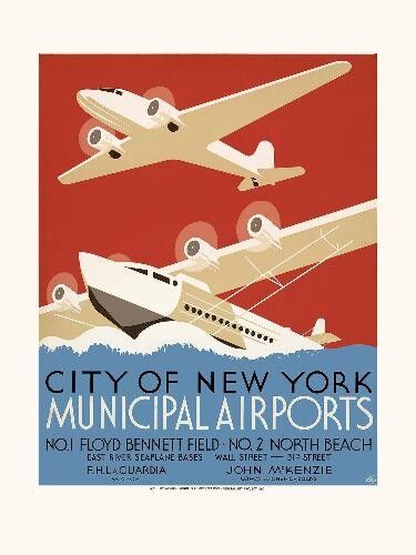 Poster dell'aeroporto municipale della città di New York