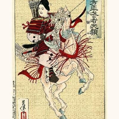 Yoshotoshi1 Hangaku Gozen, guerriere japonaise du XIII - 30x40