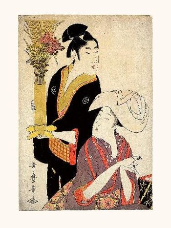 Utamaro Le neuvieme mois de la serie 5 festivals amoureux - 30x40