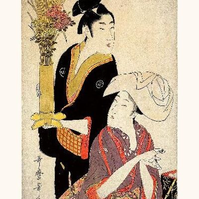Utamaro El noveno mes de la serie 5 festivales de amor - 40x50