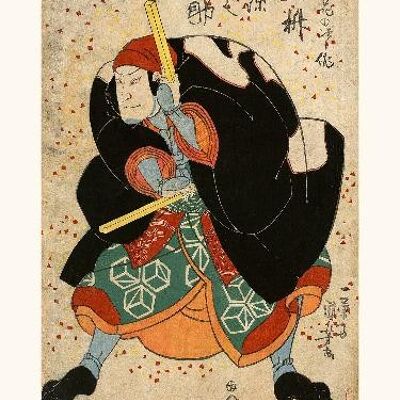 Kuniyoshi Schauspieler Mimasu Gennosuke als Naniwa Jirosaku - 30x40