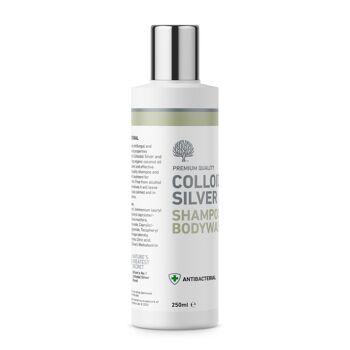 All Natural Vegan Moisturizing & Effective Antibacterial Colloidal Silver Shampoo & Bodywash 250 ml 2