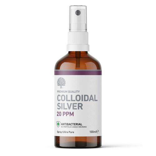 20ppm Antibacterial Crystal Clear Premium Quality Colloidal Silver 100ml Spray (vegan)