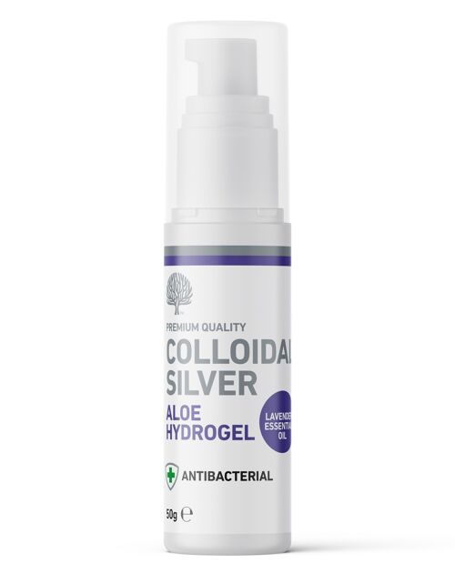 Antibacterial Relieving Colloidal Silver Aloe & Lavender Essential Oil Hydrogel 50g (VEGAN)