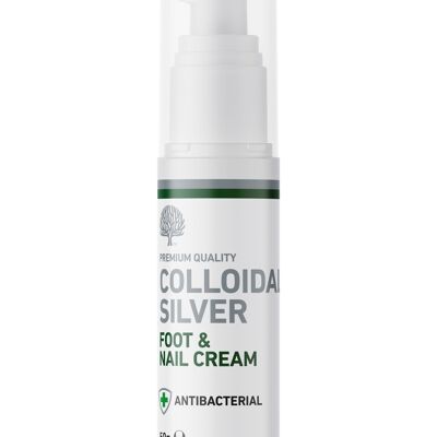 Vegan All Natural Antibacterial Calmante y eficaz Tratamiento de plata coloidal para pies y uñas 50 g