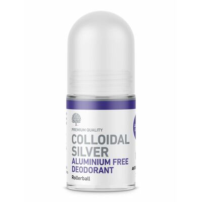 Déodorant à l'argent colloïdal antibactérien entièrement naturel sans aluminium (lavande) 50 ml (végétalien)