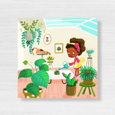 Simple square card "I love gardening"