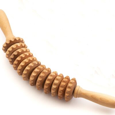 Tuuli Curved Wooden Massage Roller Tool for Waist and Thigh, Multi-Functional Body Roller Brush for Cellulite Reduction and Muscle Tension