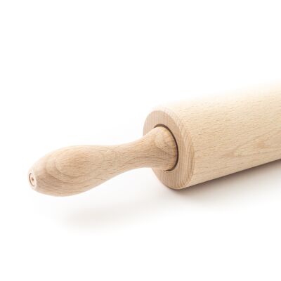 Tuuli Kitchen – Classic Wood Rolling Pin with Rotating Center, Beechwood Roller for Pastry, Bread and Pasta Dough, Alternative to Plastic Rolling Pin, 44 x 5.5 cm