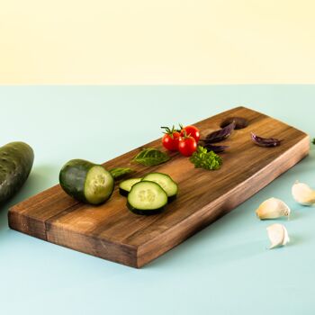 Tuuli Kitchen Planche à découper en bois faite à la main en noyer foncé massif massif 35,6 x 17,8 x 2,5 cm 3