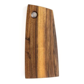 Tuuli Kitchen Planche à découper en bois faite à la main en noyer foncé massif massif 35,6 x 17,8 x 2,5 cm 4