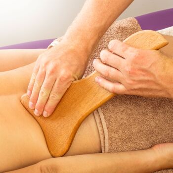 Tuuli Gua Sha Masseur de drainage lymphatique, palette de massage lymphatique multifonctionnelle pour les bras, les jambes, le dos et plus encore, brosse à outils de massage anti-cellulite en bois 2
