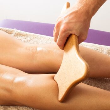 Tuuli Gua Sha Masseur de drainage lymphatique, palette de massage lymphatique multifonctionnelle pour les bras, les jambes, le dos et plus encore, brosse à outils de massage anti-cellulite en bois 3