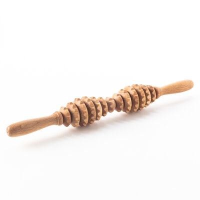 Tuuli Outil de Rouleau de Massage Ovale en Bois, Rouleau Corporel Multifonctionnel pour la Cellulite, Brosse de Massage Naturelle