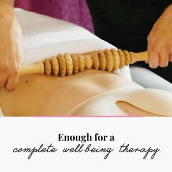 Tuuli Outil de Rouleau de Massage Ovale en Bois, Rouleau Corporel Multifonctionnel pour la Cellulite, Brosse de Massage Naturelle 7