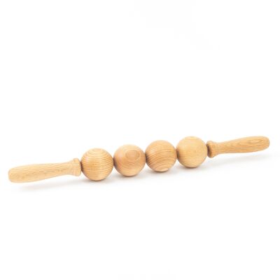 Tuuli Ball Rodillo de masaje de madera, herramienta multifuncional para cepillo de rodillo corporal para celulitis, tensión muscular y apoyo a la salud de la piel, masajeador natural