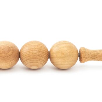 Rouleau de massage en bois Tuuli Ball, outil de brosse à rouleau multifonctionnel pour le corps pour la cellulite, la tension musculaire et le soutien de la santé de la peau, masseur naturel 4