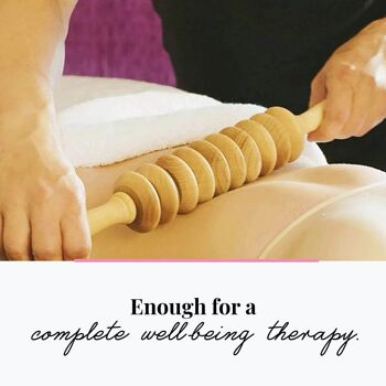 Rouleau de massage en bois Tuuli Disk, rouleau corporel multifonctionnel pour la cellulite, la tension musculaire et le soutien de la santé de la peau, brosse d'outil de massage naturel 11
