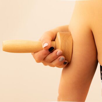 Tuuli Tasse de massage en bois, masseur multifonctionnel de thérapie par ventouses pour le corps, aide à soulager la tension musculaire et à soutenir la santé de la peau, brosse naturelle pour outil de massage corporel 3
