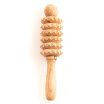 Tuuli Masseur portatif avec rouleaux rainurés, rouleau multifonction pour le dos et le cou, soulage la tension musculaire et soutient la santé de la peau, rouleau musculaire 22,1 cm 5