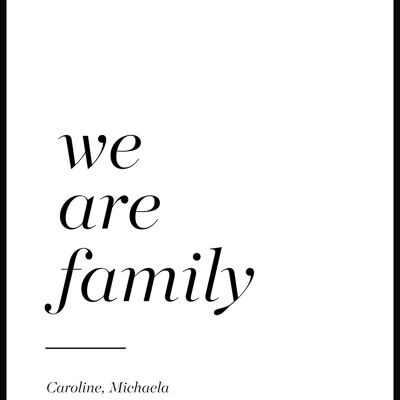 We are family personalized poster with name - 21 x 30 cm