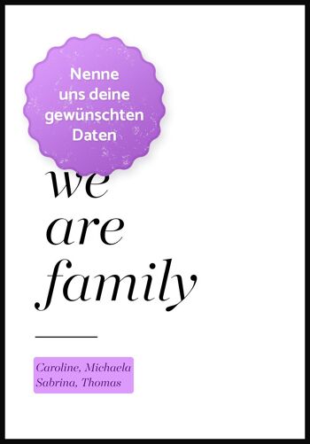 We are family poster personnalisé avec prénom - 21 x 30 cm 7